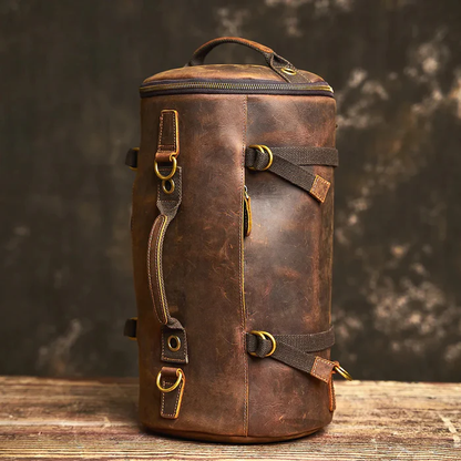 Leather Vintage Coffee Duffle Bag