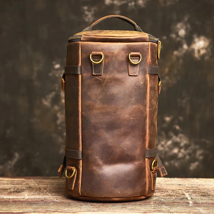 Leather Vintage Coffee Duffle Bag